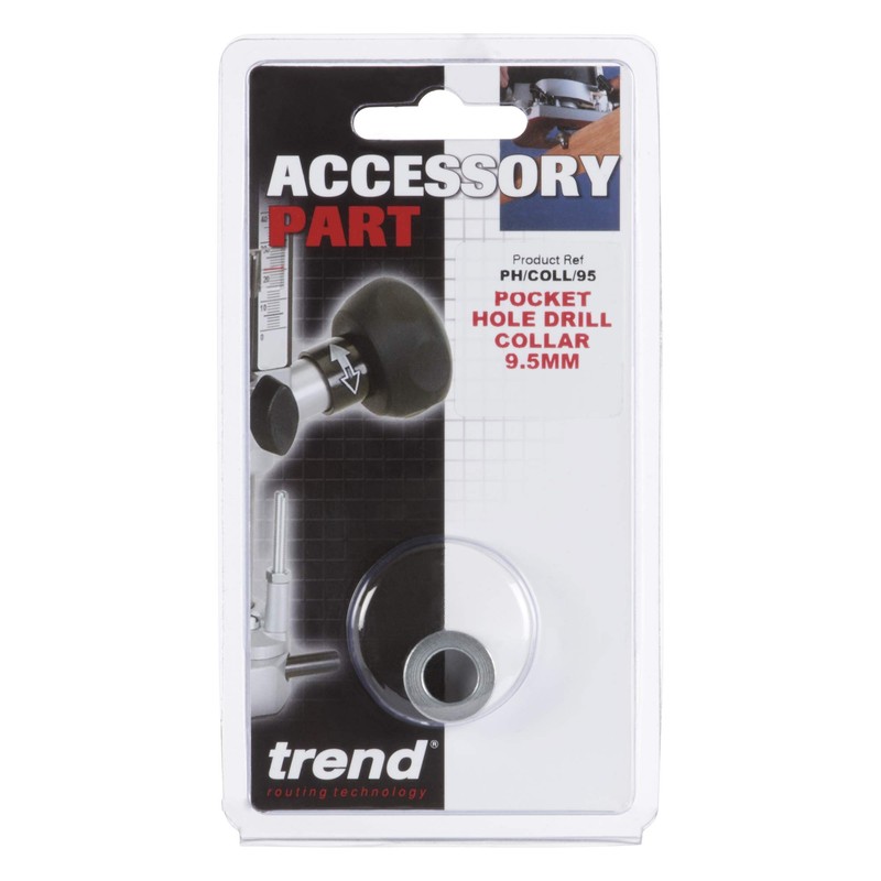 Trend HSS Pocket Hole Drill Collar, 9.5mm, Adjustable Depth Setting