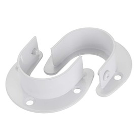 OwnMy 4 Packs Closet Rod End Supports Curtain Flange Rod Holder 1-1/2" Diameter, U Shaped Stainless Steel Closet Pole Sockets Opening Flange Rods Brackets for Wardrobe Shelf Shower Curtain, White