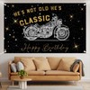 Lofaris Banner - 70.8x43.3 Inch Polyester Motorcycle Birthday Party Decoration,