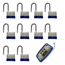 DuoTyga Laminated Combination Padlock, 3 Digit Combination Lock, 1-9/16”(40mm) Wide, Long Shackle Heavy Duty Padlocks for Gates, Toolbox, Case, Gym Locker, Sheds and Fences, Pack of 10