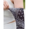 Black Paisley Long Arm Sleeves Sun Motorcycle Bicycle Elastic Stretch