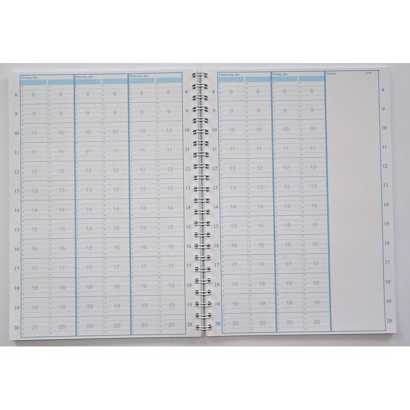 Practice Planner Appointment Calendar Monday to Friday 2 Columns 15