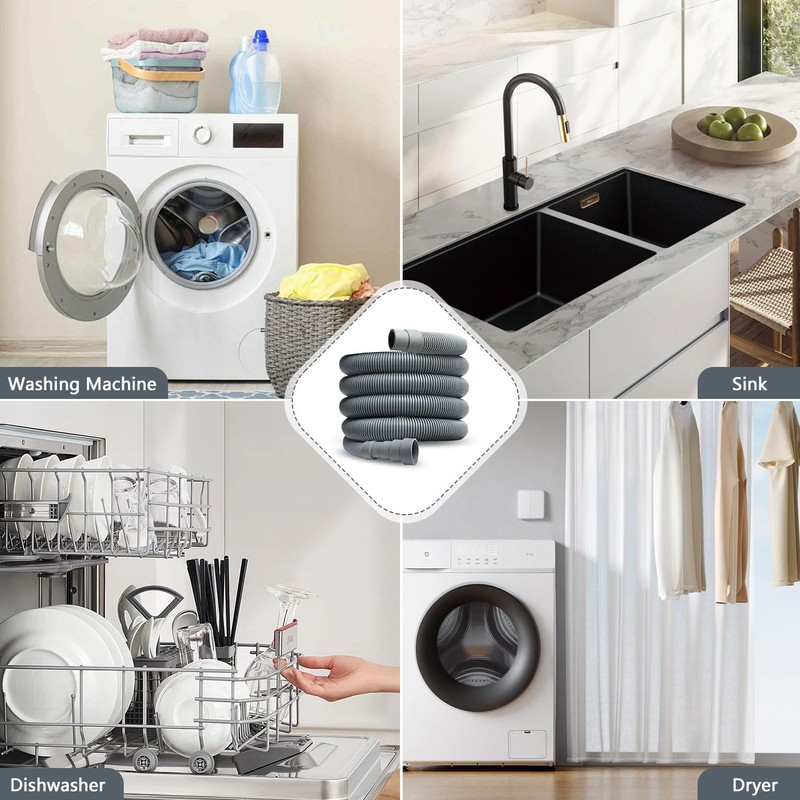 Storystore Washing Machine Drain Hose 1m, Universal Drain Hose Extension
