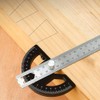 2in1 Multifunctional Magnetic Straight and Angle Measuring Ruler Woodworking Scribe