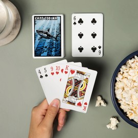 Lantern Press Cape Cod, Massachusetts, Great White Shark, Scratchboard (52 Playing Cards, Poker Size Card Deck with Jokers)