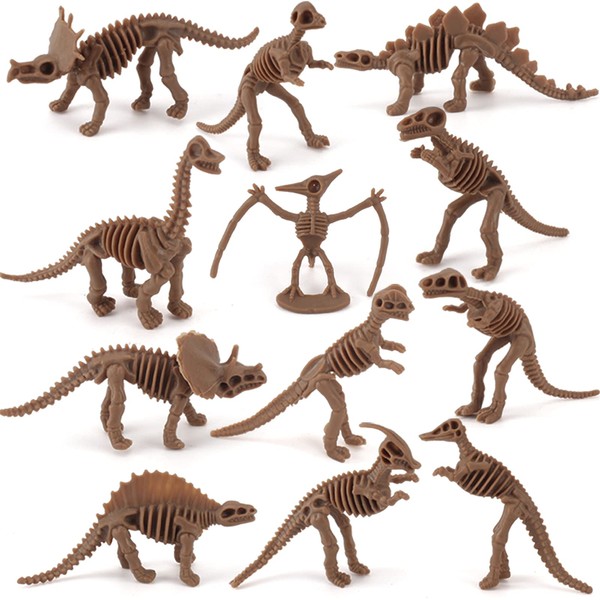 Fantarea Dinosaur Skeleton Fossils Assorted Bones 12 PCS Figures Toys