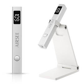 AIRSEE Cordless Nail Lamp with Stand, Handheld UV Light with LCD Display for Gel Nails,Rechargeable USB Nail Dryer for Fast Cure,Rhinestone Glue Decoration,Gel Nail Strips at Home,Travel(Sliver)