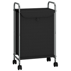 STORAGE MANIAC Laundry Hamper, Laundry Basket with Lockable Wheels, Rolling Laundry Sorter Cart, Laundry Separator Hamper, Dirty Clothes Laundry Divider Hamper, 1 Section Black