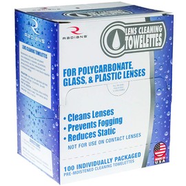 Radians 1LCT100 VisionAid Safety Clean Foil-Packed Lens Cleaning Towelettes, White (Pack of 100)
