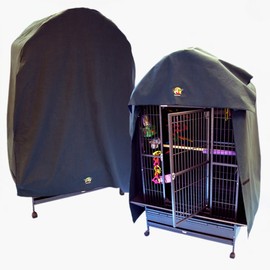 Cozzzy Covers Model 4630 DT Universal Cage Cover 66" L Poly-Cotton Black for Dome Top Bird Cages 44"–46" W x 28"–30" D for Jumbo Birds Sleep and Light Reduction