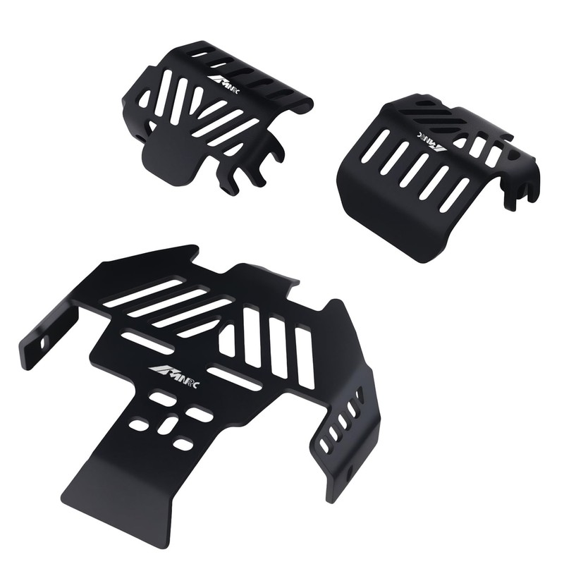 NMNRC Black Steel Chassis Skid Plate Front Rear Axle Portector