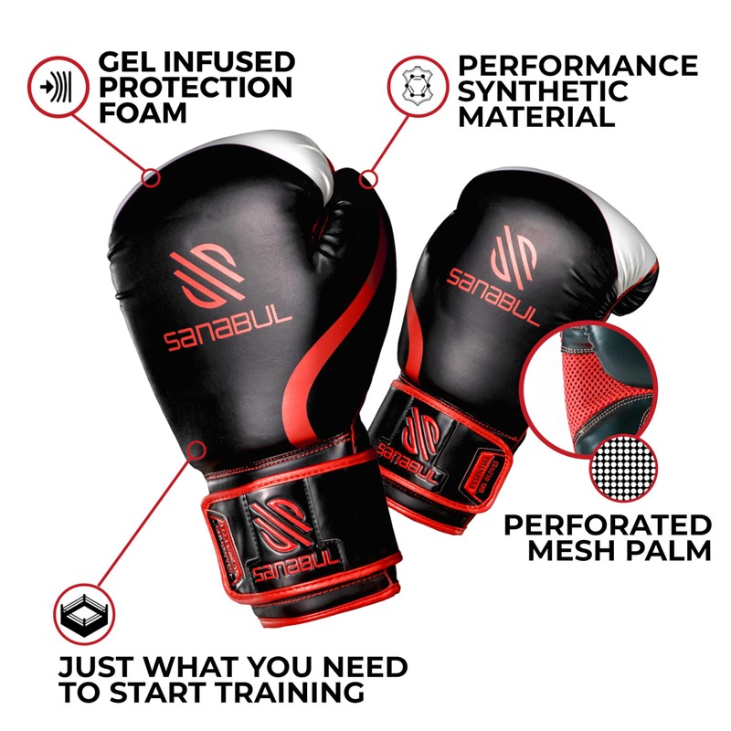 Sanabul Essential Gel Boxing Gloves for Men & Women, Kickboxing