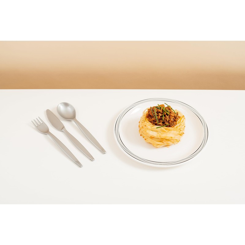 Harfield Copolyester Silver Cutlery Set 20cm (x4 Sets) Reusable Virtually