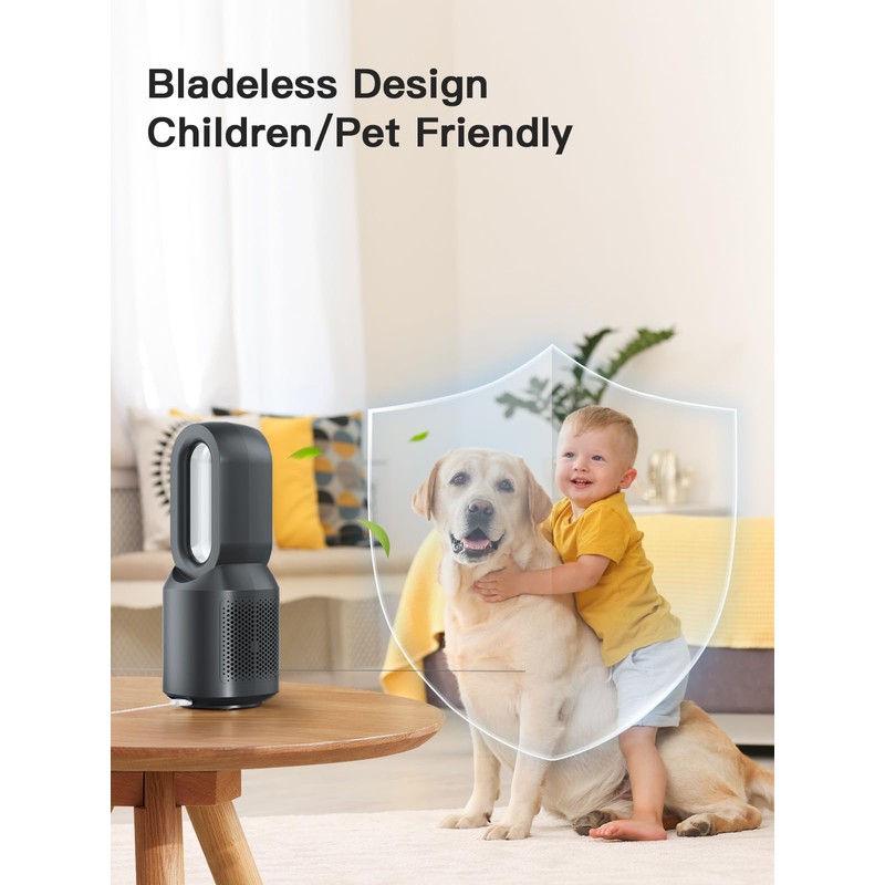 let'me 13 Inch Desk Fan, Bladeless Table Fan, 106° Oscillating