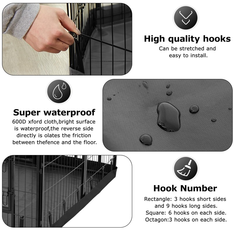 PJYuCien Rectangle Dog Playpen Bottom - Fits 8 Panels, 24''