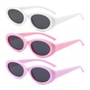 EYEBUDDY 3 Packs Kids Sunglasses-100% UV400 Protection Polarized Sunglasses, Girls Sunglasses Lightweight Portable Age 5-10, Pink/Yellow/Purple/White/Green