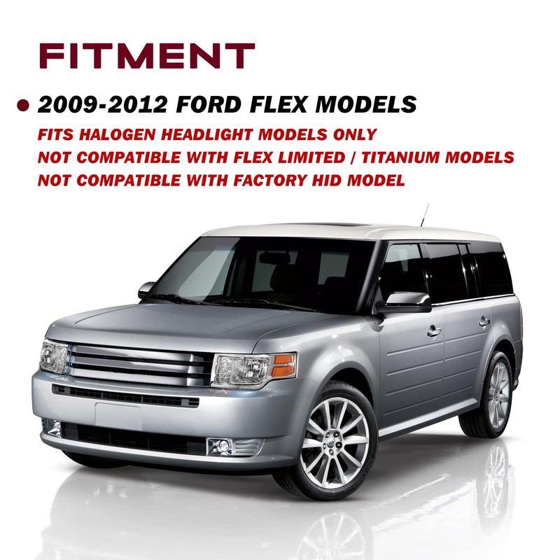 JSBOYAT Headlight for 2009 2010 2011 2012 Ford Flex SE