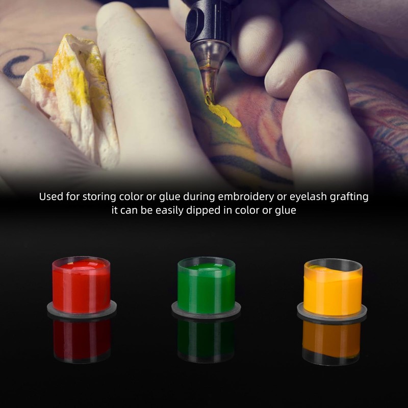 ATOMUS Tattoo Ink Cups With Base 300Pcs Pigment Cups Medium
