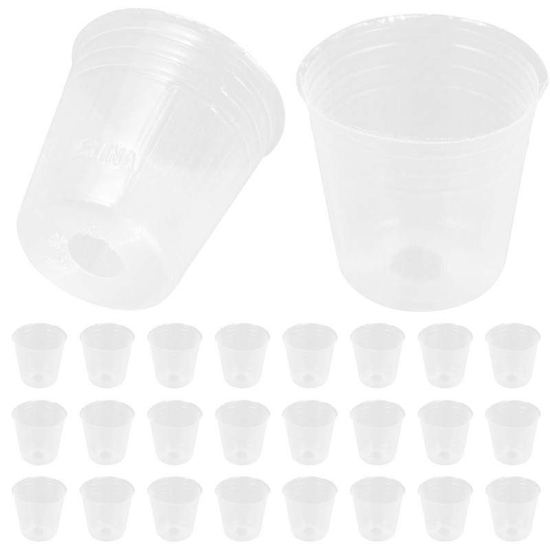 SUPVOX 50pcs Clear Orchid Pots with Drainage Holes, 1.5 Inch
