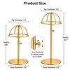 Lorveelo Hat Display Stand 3PCS, Gold Stainless Steel Adjustable Hat