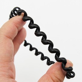 PVC Black Rubber Hairband Twist Spring Women's Hair Tie / PVC 검은색 고무 헤어밴드 꽈배기 스프링 여성 머리끈