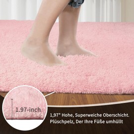 Sour Lemon Living Room Rugs, 80 x 160 cm, Grey Runner, Rug for Bedroom, Washable, Non-Slip, Fluffy Rug, Shaggy