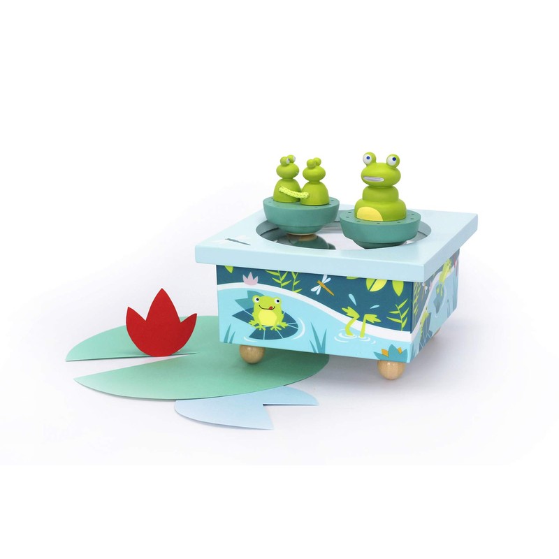 Trousselier 6295005 Spieluhr mit tanzenden Figuren für Kinder, Frösche, magnetisch,