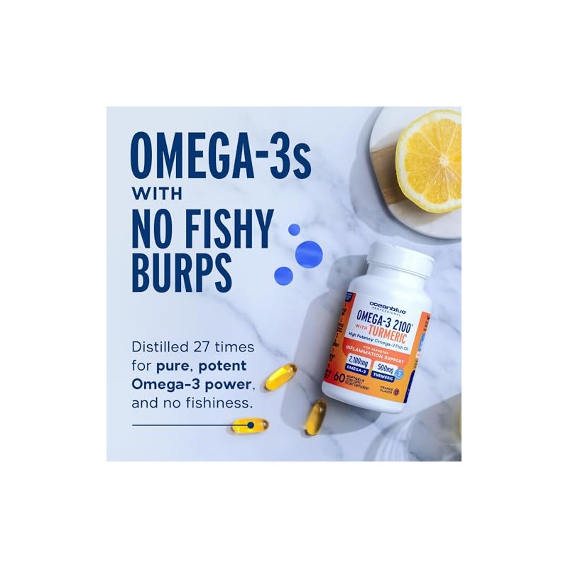 Ocean Blue Aceite de Pescado Omega-3 Triple Potencia 2100
