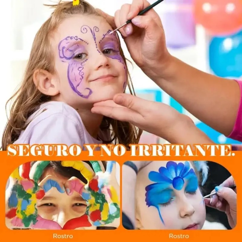 Kit Completo De Maquillaje Acuarela Para Rostro Y Cuerpo