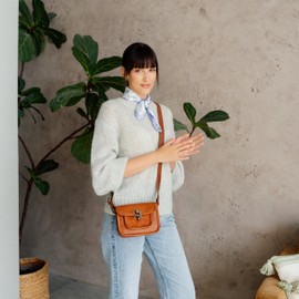 Berliner Bags Vintage Umhängetasche Helena, Schultertasche aus Leder, Handtasche Crossbody Bag für Damen - Braun