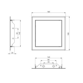 150 x 150 mm Inspection Flap Inspection Shaft Maintenance Door Made of Sheet Steel Stainless Steel