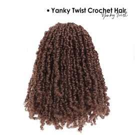 Yanky Twist Crochet Hair (8+10+12 inch)*3,Total 9 packs,Medium Auburn,Pre-Looped Yankee Twist Mini Passion Twist,Pre-Twisted Micro Spring Twist,Boho Senegalese Twist Crochet Hair with Curly Ends (30#)