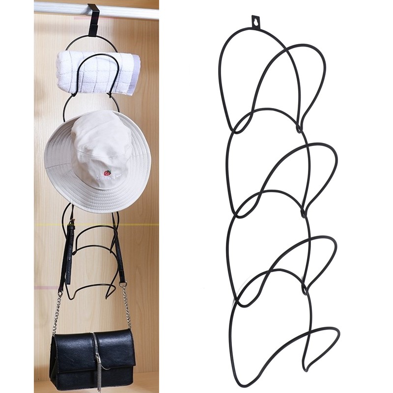Hats Clothes Tie Holder Wire Stackable Storage Rack Kitchen Organizer