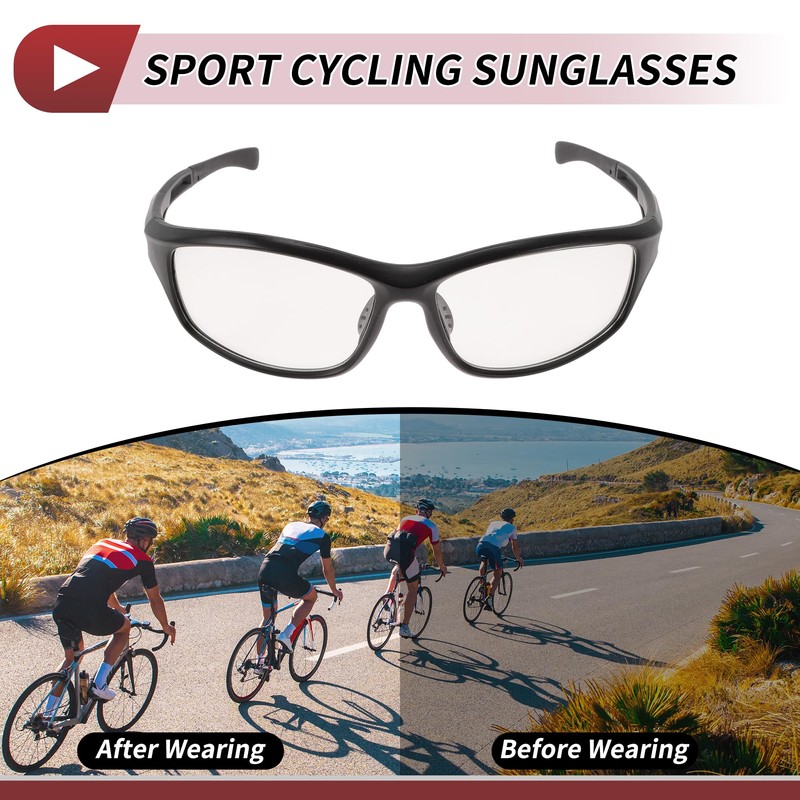 Hihaha 1 Pc Motorcycle Riding Goggles PC Clear Lens Black