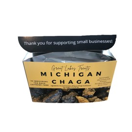 Great Lakes Treats Michigan Wild Harvested Chaga, 15 Convenient Tea Bags