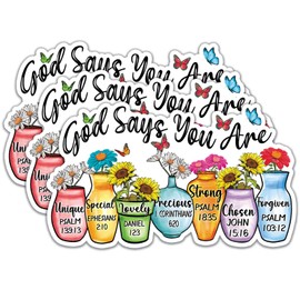 (3Pcs) God Says You are Stickers Christian Stickers Decal Waterproof Vinyl Stickers Adult for Laptop Kindle Car Tumbler Water Bottle Mug Phone Notebook Helmet Size 3”x1.8”