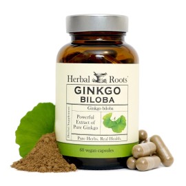 Herbal Roots Ginkgo Biloba Made with Pure Organic Ginkgo Leaf - 1,400mg