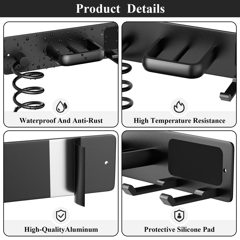 Tindbea Hair Dryer Holder Curling Iron Holder Flat Iron, Blow
