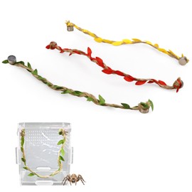 3 Pack Jumping Spider Rope Bridge with Magnets for Jumping Spiders Climbing Accessories Spoods Braided Natural Twine & Leaf Ribbon Ladders