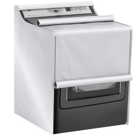 ANMINY Washing Machine Cover for Top Front Load, Outdoor Waterproof Washer Dryer Cover Dustproof Sun Wind Resistant Zipper 420D Oxford Cloth Washer Dryer Protector - 29" W x 28" D x 43" H, Silver