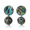 AeraVida Double Abalone Shell Ball Drop Earrings for Women