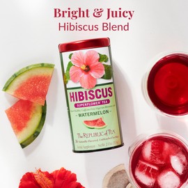 The Republic of Tea Hibiscus Watermelon Superflower Herbal Tea, 36 Tea Bags Refill, Citrus Berry Flavored Tea