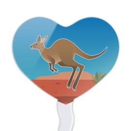 GRAPHICS & MORE Kangaroo Hopping in The Australian Outback Heart Love Cupcake Picks Toppers Decoration Set of 6