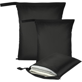Bolsa para Ropa Mojada, 3 Unidades Impermeables para Natación, Ideal para Ropa de Gimnasio y Pañales de Bebé, Práctica para Viajes y Uso Diario, Tamaños 30X22.5 CM y 36X30 Cm, Color Negro
