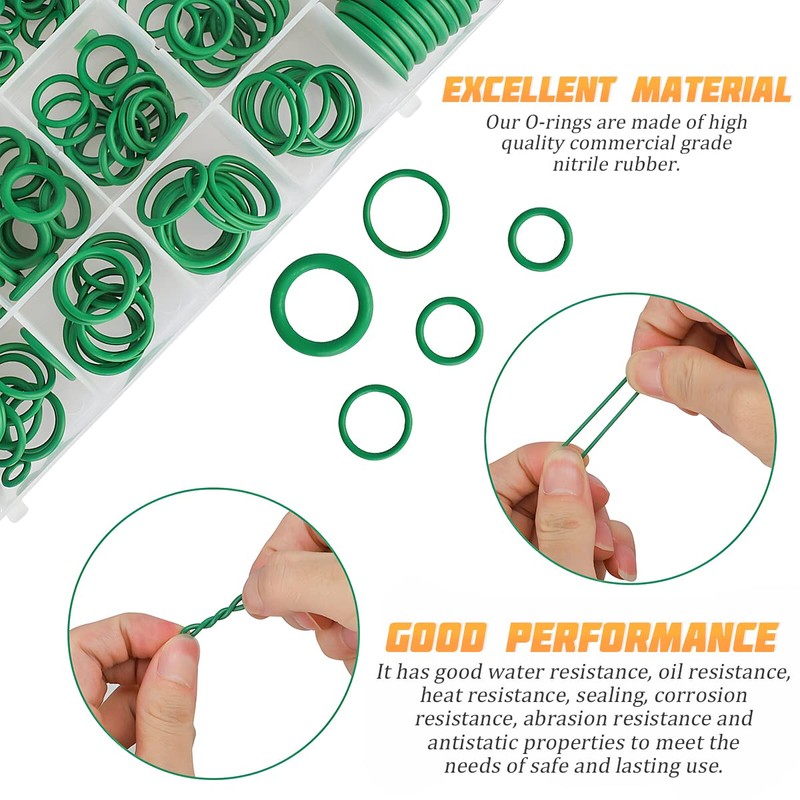 AICEL 270pcs Rubber O Ring Kit, 18 Sizes Silicone Rubber