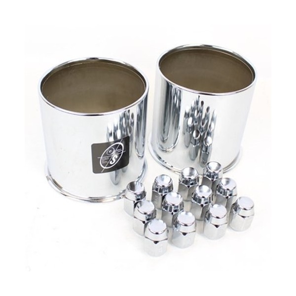(2) 4.25" Open Ended Center Caps & (12) Chrome Trailer