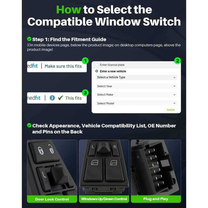 Dacall Power Window Switch Fits for Volvo VAH (2011-2015), VHD