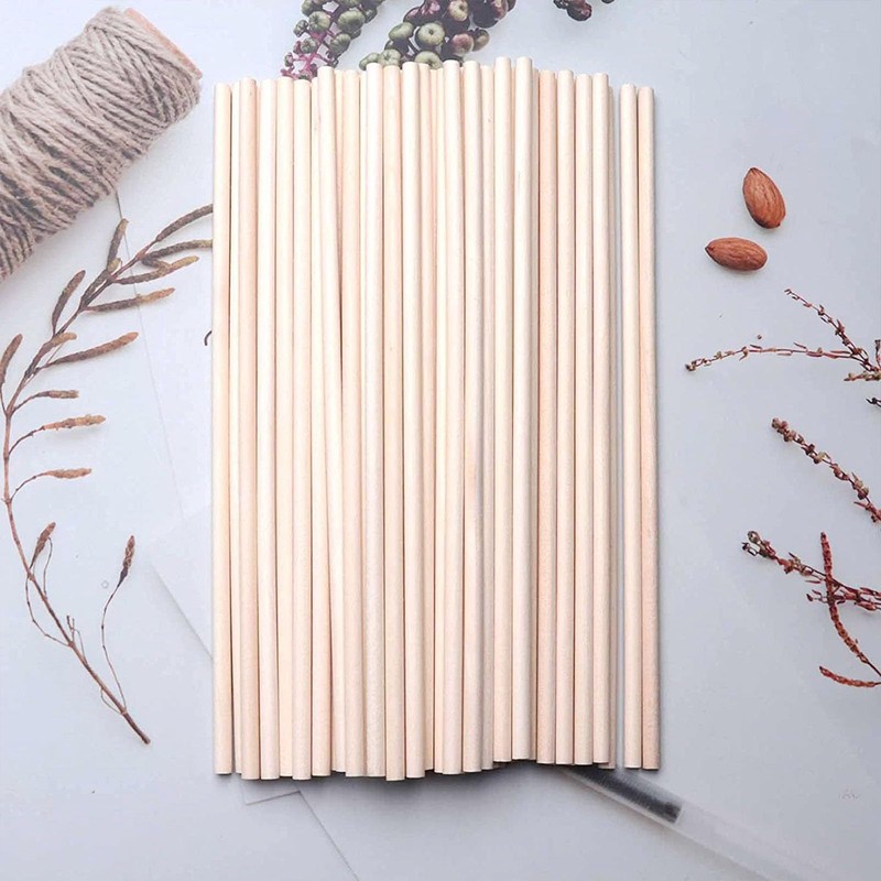 LABUYI 30 Pieces Bamboo Craft Sticks, 6 mm Diameter x