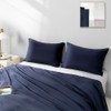 2 Pack Microfiber Zipper Pillowcases, Soft Comfortable Not Shrink Navy