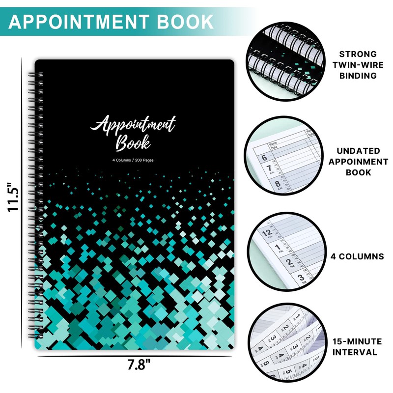 Appointment Book – Undated Salon Appointment Book, Daily＆Hourly Schedule Book